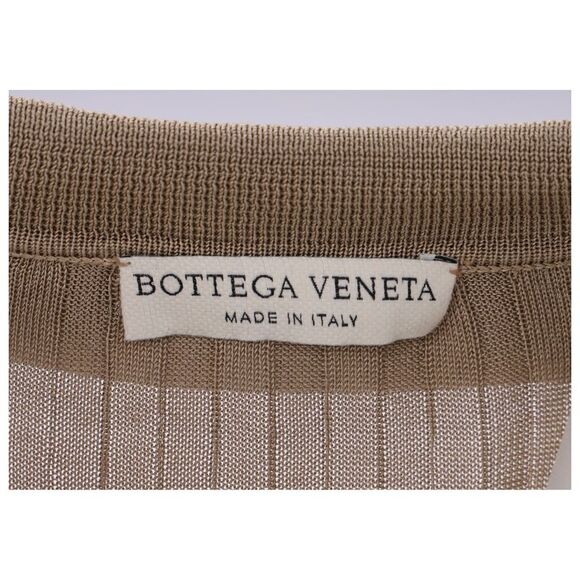 Bottega Veneta Ribbed Button-Down Light Weight Sweater in Beige Silk - Picture 10 of 10